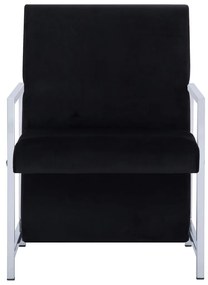 vidaXL Πολυθρόνα Μαύρη Βελούδινη με Πόδια Χρωμίου