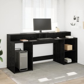 vidaXL Γραφείο Μαύρη Δρυς 200x55x91 cm Επεξεργασμένο Ξύλο