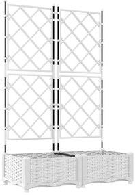 vidaXL Γλάστρα Κήπου με Στήριγμα 2 τεμ Λευκή 80x40x125.5 εκ