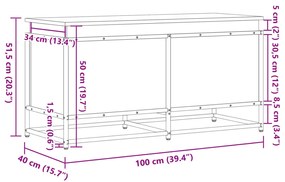 Κουτί Αποθήκευσης με Sonoma Δρυς 100x40x51,5 εκ. Επεξ. Ξύλο - Καφέ