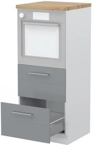 Επιδαπέδιο ντουλάπι φούρνου ψηλό Hudson K14-60-2MB-Λευκό - Γκρι - 60.00Χ60.00Χ148.00cm