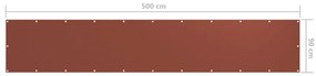 vidaXL Διαχωριστικό Βεράντας Τερακότα 90 x 500 εκ. Ύφασμα Oxford