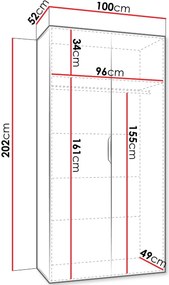 Ντουλάπα Malaga δίφυλλη-Artisan