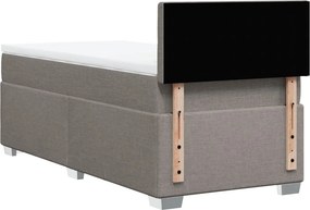 vidaXL Κρεβάτι Boxspring με Στρώμα Taupe 90x200 εκ. Υφασμάτινο