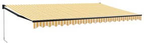 vidaXL Τέντα Πτυσσόμενη Κίτρινη / Λευκή 5 x 3 μ. Ύφασμα και Αλουμίνιο