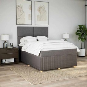 vidaXL Κρεβάτι Boxspring με Στρώμα Taupe 140x190 εκ. Υφασμάτινο