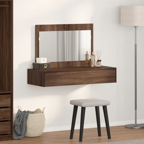 vidaXL Επιτοίχιο Ντυμένο Τραπέζι Καφέ Δρυς 100x40x70 εκ.
