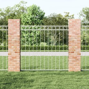 vidaXL Φράχτης Λευκός 1,7x1,2 μ Μεταλλικός