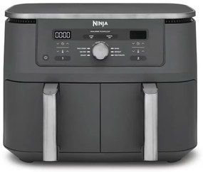 Διπλή φριτέζα με ζεστό αέρα Ninja DZ400EU, 9,5 l, 6 προγράμματα, Χρονοδιακόπτης, Ανεξάρτητες ζώνες, Γκρι