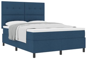vidaXL Κρεβάτι με Σαξόνι Σε Μπλε 160x200 εκ. Ύφασμα