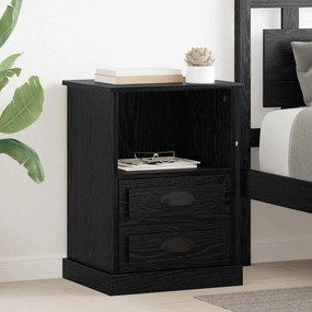 vidaXL Κομοδίνο Μαύρη δρυς 43 x 36 x 60 εκ Επεξεργασμένο ξύλο