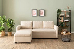 Corner Sofa-Bed Kado - Cream Cream