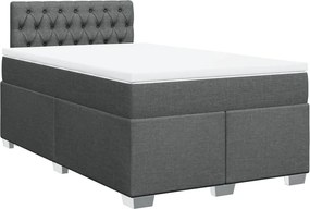 vidaXL Κρεβάτι Boxspring με Στρώμα Σκούρο Γκρι 120x200 εκ. Υφασμάτινο