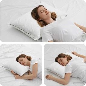 vidaXL Μαξιλάρι Ύπνου Shread Λευκό 70 x 50 x 18 εκ. Αφρός Μνήμης