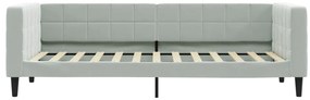 vidaXL Καναπές Κρεβάτι με Στρώμα Ανοιχτό Γκρι 90 x 200 εκ. Βελούδινος