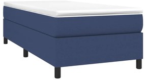 vidaXL Κρεβάτι Boxspring με Στρώμα Μπλε 80x200 εκ. Υφασμάτινο