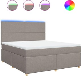 vidaXL Κρεβάτι Boxspring με Στρώμα Taupe 180x200 εκ. Υφασμάτινο