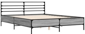 vidaXL Πλαίσιο Κρεβατιού Γκρι Sonoma 160x200 εκ. Επεξ. Ξύλο &amp; Μέταλλο