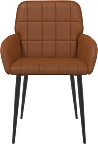 vidaXL Καρέκλες φαγητού 2 pcs Τεχνητό Δέρμα Καφέ 57 x 50 x 85 εκ.