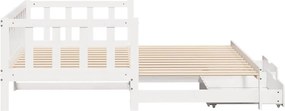 vidaXL Καναπές Κρεβάτι Συρόμενος Χωρίς Στρώμα 90x200 εκ. &amp; Συρτάρια
