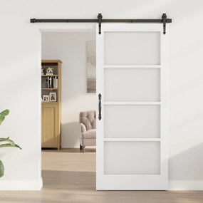 vidaXL Εσωτερική Πόρτα με Γυαλί "ORKDAL" Λευκή 86x198,5x4 εκ.