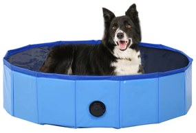 Πισίνα για Σκύλους Πτυσσόμενη Μπλε 80 x 20 εκ. από PVC
