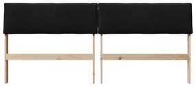vidaXL Ταπετσαρισμένο κεφαλάρι Μαύρο 200 cm Στερεά ξυλεία πεύκου