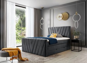 Επενδυμένο κρεβάτι Alba-Gkri Skouro-140 x 200