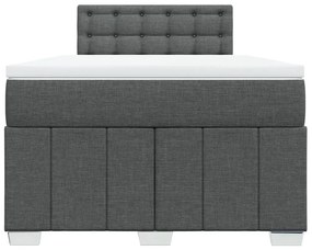 vidaXL Κρεβάτι Boxspring με Στρώμα Σκούρο Γκρι 120x200 εκ. Υφασμάτινο