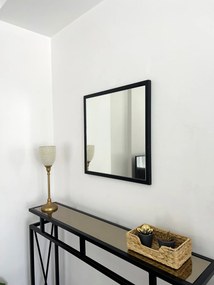 Stewehome Καθρέφτης Μαύρο Μεταλλικό Πλαίσιο 50x50 cm