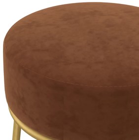 vidaXL Στρογγυλό Σκαμπό Hocker Καφέ Βελούδινο