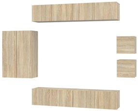 vidaXL Σετ Επίπλων Τηλεόρασης 8 Τεμαχίων Sonoma Δρυς Επεξ. Ξύλο
