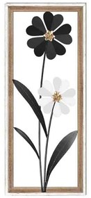 Διακοσμητικό Τοίχου Flower 125-222-349 30,5x3x71,1cm Black-White Μέταλλο,Ξύλο