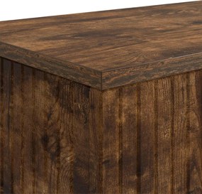 vidaXL Τραπέζι κονσόλας Ριγέ Καπνιστή Δρυς 101 x 29 x 74 εκ.