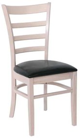 Καρέκλα Naturale-L White Wash/PU Μαύρο 42x50x91cm (Σετ 2 ΤΕΜ)