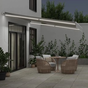 vidaXL Αναδιπλούμενη τέντα Γκρι και Λευκό 450 x 350 εκ