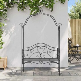 vidaXL Παγκάκι κήπου Μαύρο 121 x 48 x 200 εκ. Ατσάλι