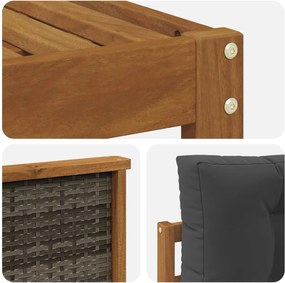 vidaXL Σειρά Καναπέ Εξωτερικού 7 pcs Φυσικό και Ανθρακί