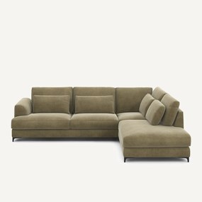 Γωνιακός καναπές-κρεβάτι, δεξιός, λινό βελούδο, Marsile