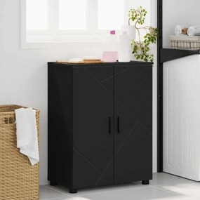 vidaXL Ντουλάπι Μπάνιου Μαύρο 60 x 35 x 80 εκ Επεξεργασμένο ξύλο