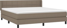 vidaXL Κρεβάτι Boxspring με Στρώμα Taupe 180x200 εκ. Υφασμάτινο
