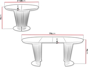 Τραπέζι Elantra Επεκτεινόμενο-Μαύρο – Λευκό Μάρμαρο-Μήκος: 120 εκ.