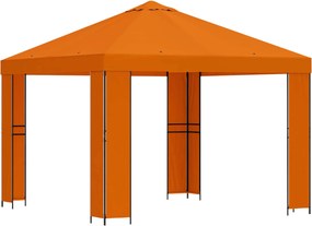 vidaXL Κιόσκι 3 x 3 m Πορτοκαλί Πολυεστέρας και Χάλυβας 190 gsm