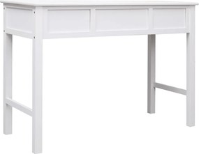 vidaXL Γραφείο Λευκό 108 x 45 x 76 εκ. από Μασίφ Ξύλο Παυλώνιας