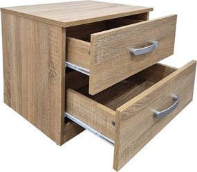 Κομοδίνο Athos pakoworld σε sonoma απόχρωση 48x40x41.5εκ