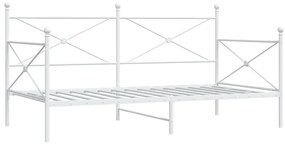 vidaXL Κρεβάτι ημέρας χωρίς στρώμα Λευκό 100x200 cm Ατσάλι