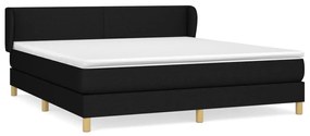 vidaXL Κρεβάτι Boxspring με Στρώμα Μαύρο 160x200 εκ. Υφασμάτινο