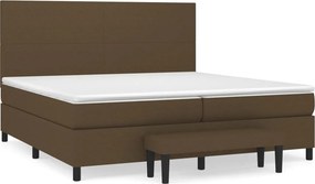 vidaXL Κρεβάτι Boxspring με Στρώμα Σκούρο Καφέ 200x200 εκ. Υφασμάτινο