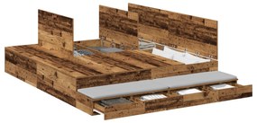 vidaXL Κρεβάτι αποθήκευσης Παλιού Ξύλου 180x200 εκ