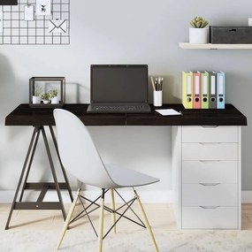 vidaXL Επιφάνεια Τραπεζιού Σκούρο Καφέ 140x50x(2-6)εκ Επεξ. Μασίφ Δρυς